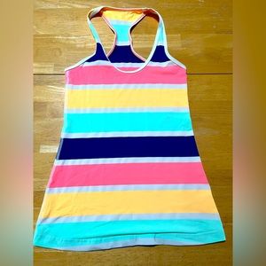 RARE Lululemon Seawheeze Racerback Tank Rainbow Stripe Size 4